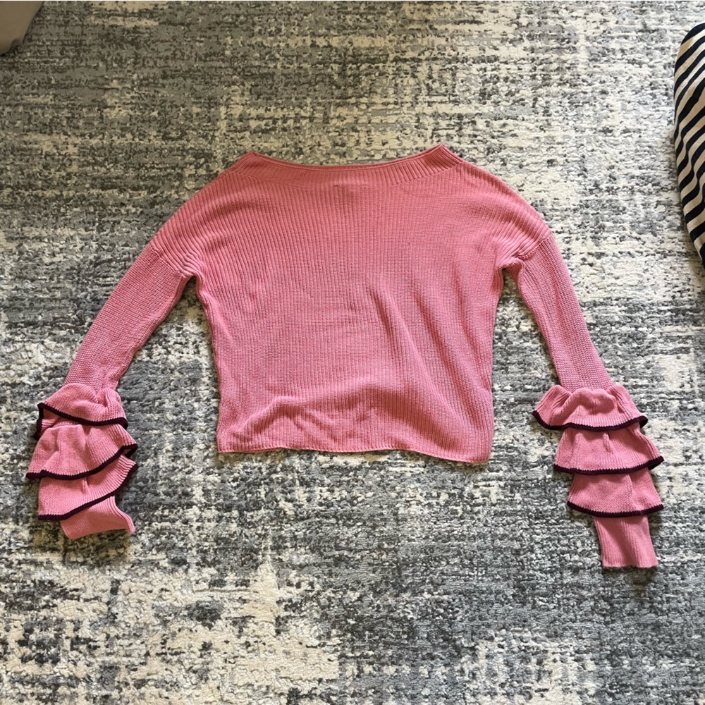 Pink Express Ruffle Sleeve Sweater - Picture 3 of 4